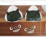 簡単キャラ弁＊顔出しトトロおにぎり作り方7写真