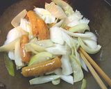 ターサイ白菜とウィンナー炒め♪作り方5写真