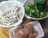 鶏胸肉と小松菜としめじのシンプル塩炒め作り方2写真