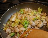 ✿ 春キャベツと挽肉の炒飯✿作り方4写真