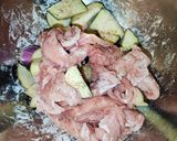 超減塩・椎茸茄子豚こま炒め作り方1写真