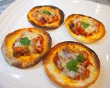 餃子の皮で★オリルサーディントマトピザ作り方6写真