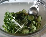 キュウリ＆ワカメ＆貝割れ大根の梅肉和え❤作り方3写真
