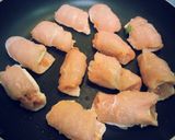 鶏ササミの梅しそチーズ巻き作り方4写真