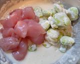 ホクホク！「空豆と鶏ササミかき揚げ」作り方2写真