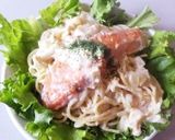 フライパンひとつで！塩鮭のクリームパスタ作り方6写真