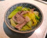 一人暮らしの夕食その２：豚バラ肉の酒蒸し作り方11写真