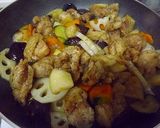 鳥もも肉の五目りんご酢あんかけ作り方25写真