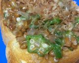 勝手にコラボwオクラ納豆チーズトースト作り方4写真