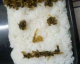 高菜だけで顔。キャラ弁!?作り方1写真