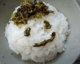 高菜だけで顔。キャラ弁!?作り方2写真