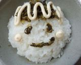 高菜だけで顔。キャラ弁!?作り方3写真