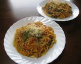 しめじとほうれん草のクリームパスタ作り方5写真