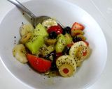 蒟蒻麺deフルーツマリネのパスタ風作り方1写真