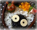 簡単キャラ弁：まっくろくろすけ作り方4写真