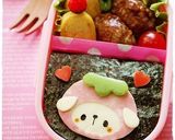 いちご帽子のうさぎちゃん*キャラ弁作り方8写真