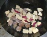 サツマイモと鶏もも肉のチーズパスタ作り方4写真