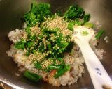 プレ農家めし◆菜の花と明太子の混ぜご飯作り方3写真