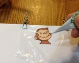 ホットケーキチョコで転写　キャラケーキ作り方6写真