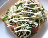 ニラ・かにかま・塩昆布の胡麻風味トースト作り方3写真