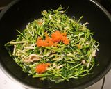 豆苗とえのきの明太バター炒め作り方4写真