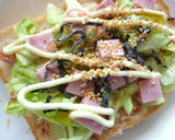 厚切りハムとレタスの胡麻風味和トースト作り方5写真