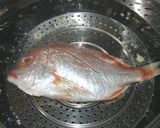 レンコダイの酒蒸し・ネギあんかけ作り方3写真