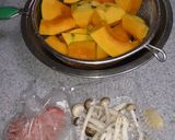 カボチャとひき肉の煮付け作り方1写真