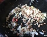花粉症対策！蓮根のミートソースパスタ作り方1写真