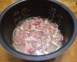 鶏ごぼうと大根葉の炊き込みご飯作り方3写真