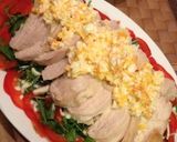 レンジで柔らか塩麹蒸し鶏のタルタル卵がけ作り方4写真