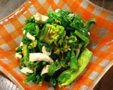菜の花と鶏胸肉のからしマヨ和え❁作り方2写真