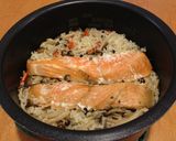 鮭＆しめじ☆塩バター☆玄米炊き込みご飯作り方5写真