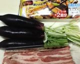 中華名菜で水菜と豚バラの麻婆茄子作り方1写真