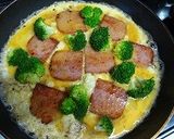 スパムとブロッコリーのオープンオムレツ作り方4写真