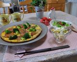 スパムとブロッコリーのオープンオムレツ作り方5写真
