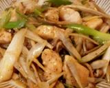 鶏肉と白ネギのガリバタ醤油炒め作り方5写真