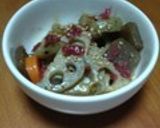 うめぇ〜(梅干し)&れんこんのキンピラ☆作り方6写真