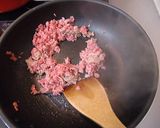 月見そぼろパスタ（カルボナーラ風）作り方1写真