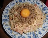 月見そぼろパスタ（カルボナーラ風）作り方6写真