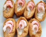 お花見弁当!いなり寿司アボカド&エビのせ作り方4写真
