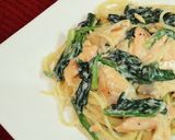 牛乳で。鮭とほうれん草のクリームパスタ作り方7写真