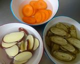 ２度揚げでザクザク　厚切り野菜チップス作り方1写真