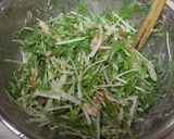 簡単♪温泉卵と水菜のサラダ♪作り方2写真
