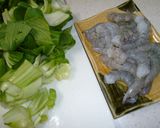 チンゲン菜と海老のスープ作り方1写真