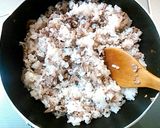 バター醤油で☆牛肉入りチャーハン作り方2写真