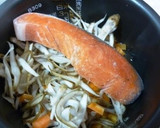 鮭とごぼうの味噌炊き込みご飯作り方2写真