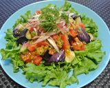 揚げ茄子にon♪夏野菜香味ドレッシング作り方8写真