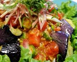 揚げ茄子にon♪夏野菜香味ドレッシング作り方9写真
