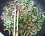 ゴーヤと挽肉の卵とじ炒め作り方2写真
